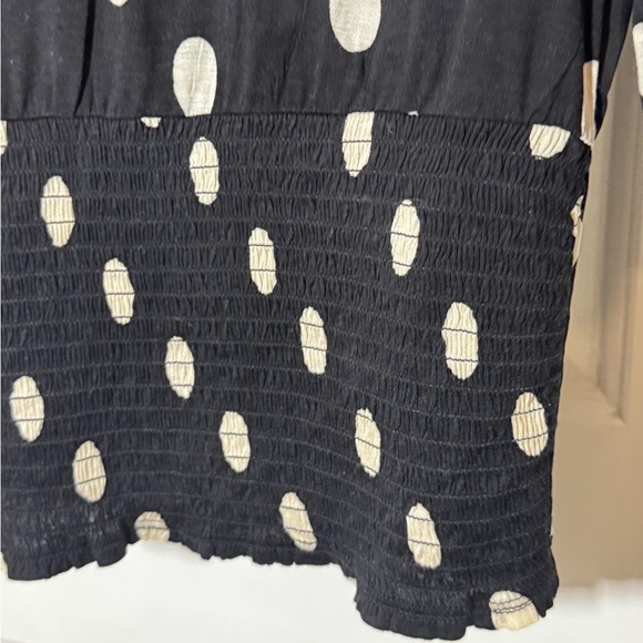 Anthropologie-TINY-Black and White Polka Dot Women's Top - Picture 10 of 10